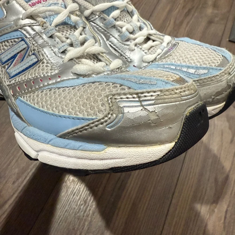 New Balance Women's Light Blue and Silver Running Sneakers